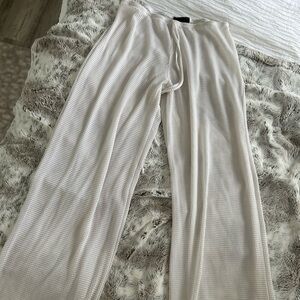 White mesh beach pants
